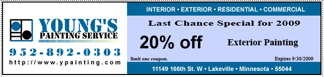 15% off Interior Painting during the Winter Season